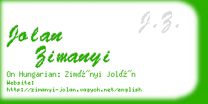 jolan zimanyi business card